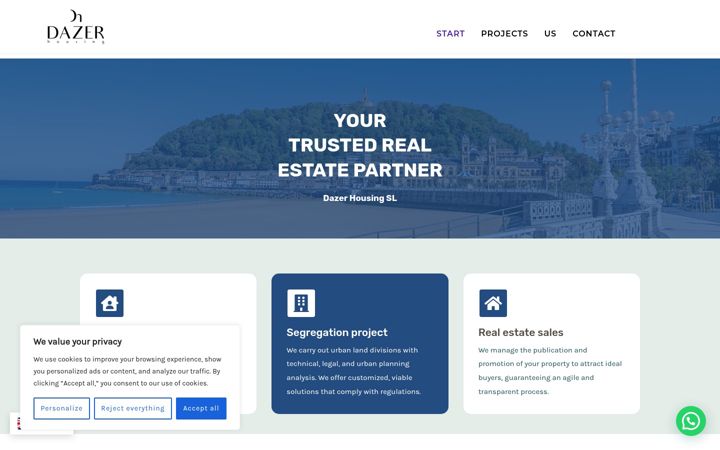 Screenshot of dazerhousing.com