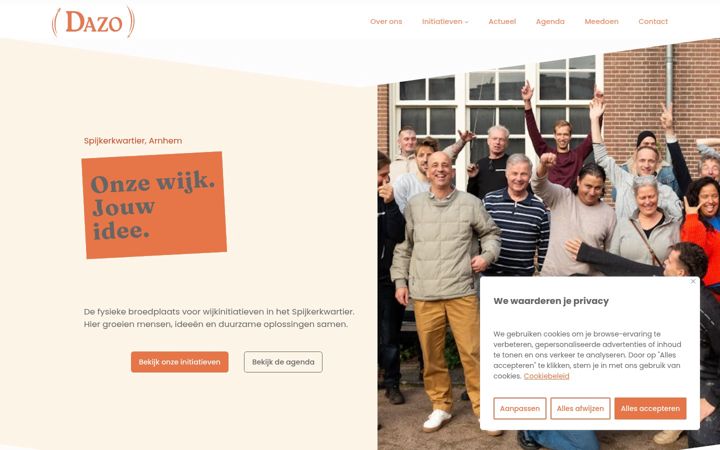 Screenshot van dazo.nl