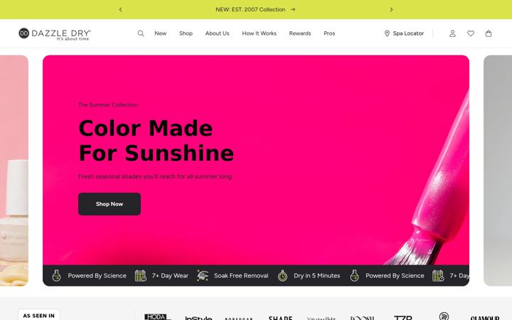 Screenshot di dazzledry.com