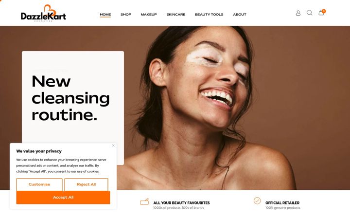 Screenshot of dazzlekart.com