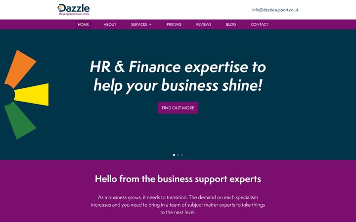 Screenshot of dazzlesupport.co.uk