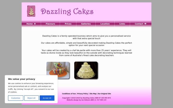 Zrzut ekranu dazzlingcakes.com.au
