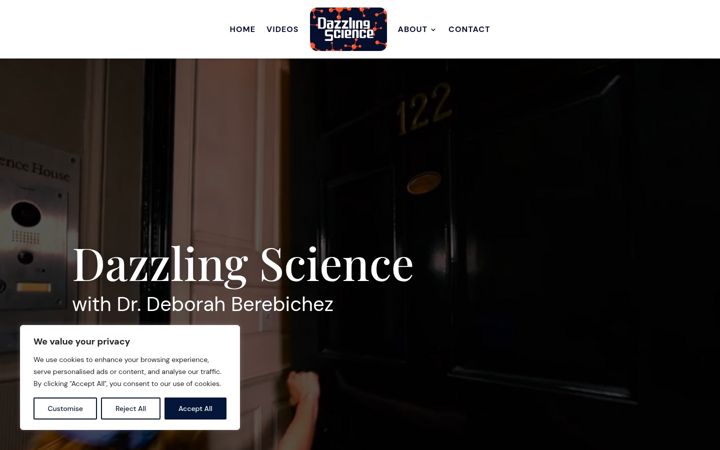 Screenshot of dazzlingscience.org