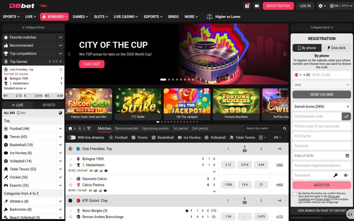 Skärmbild av db-bet.com