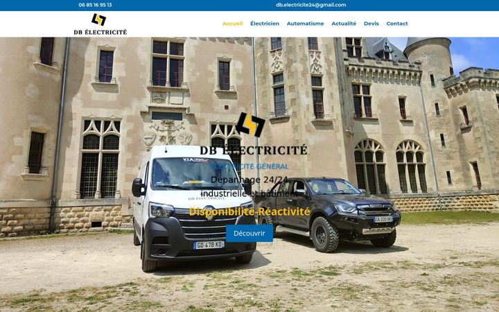 Screenshot ta' db-electricite.fr