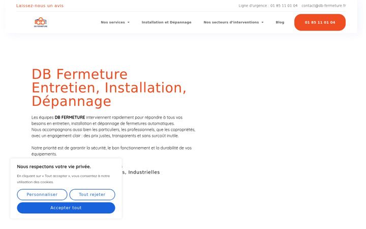 Screenshot ta' db-fermeture.fr