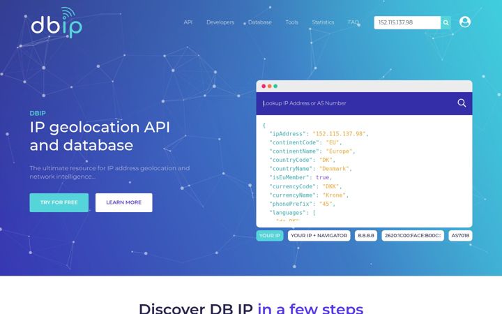 Screenshot του db-ip.com