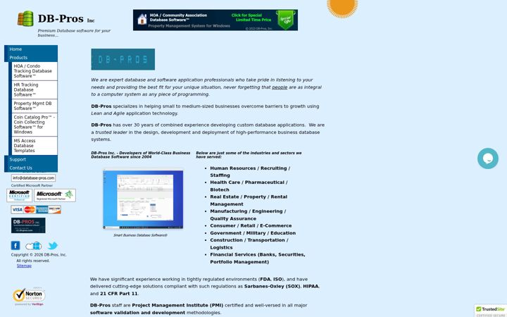Screenshot of db-pros.com