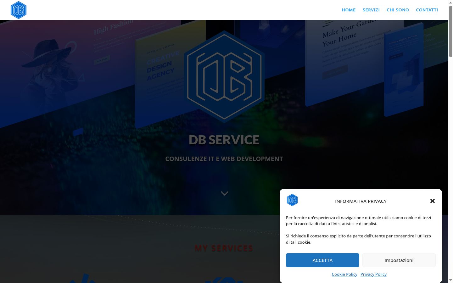 Screenshot del banner di consenso mostrato prima di qualsiasi interazione