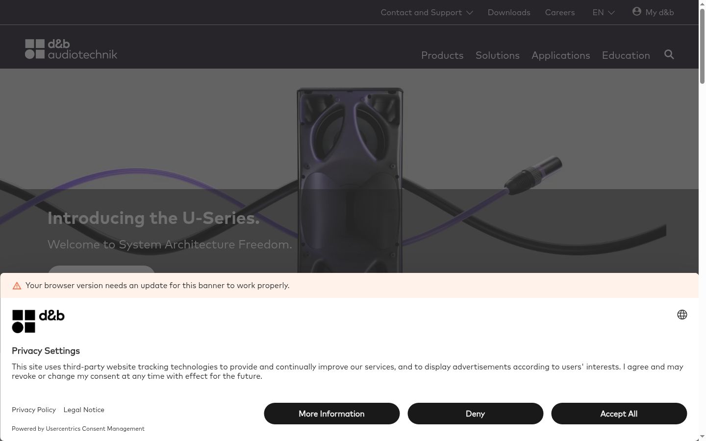 Screenshot of the consent banner shown before any interaction