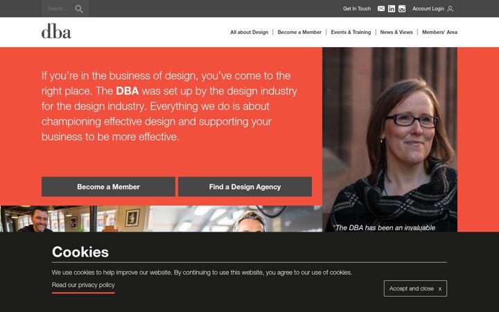 Screenshot of dba.org.uk