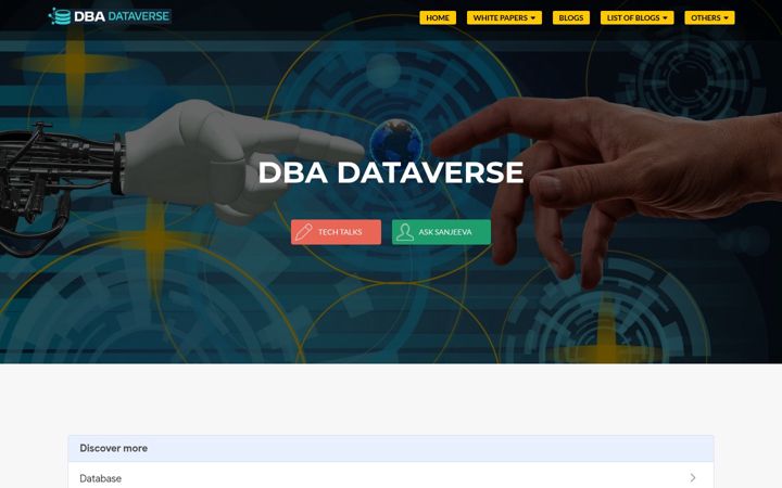 Screenshot of dbadataverse.com