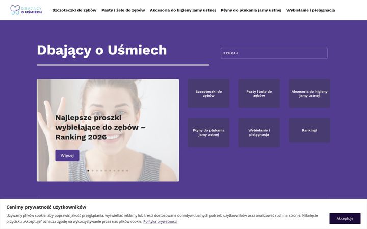 Screenshot of dbajacyousmiech.pl