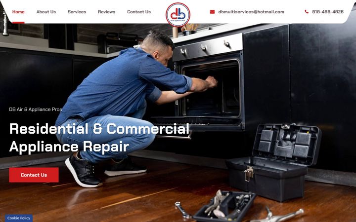 Screenshot of dbappliancepros.com