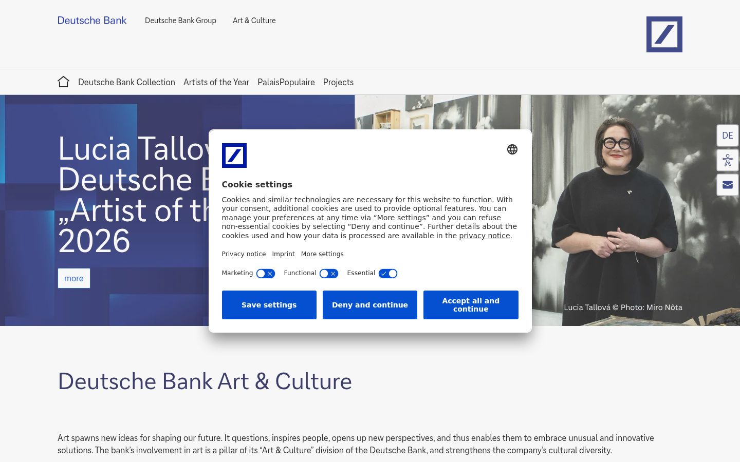 Screenshot tal-banner tal-kunsens muri qabel kwalunkwe interazzjoni