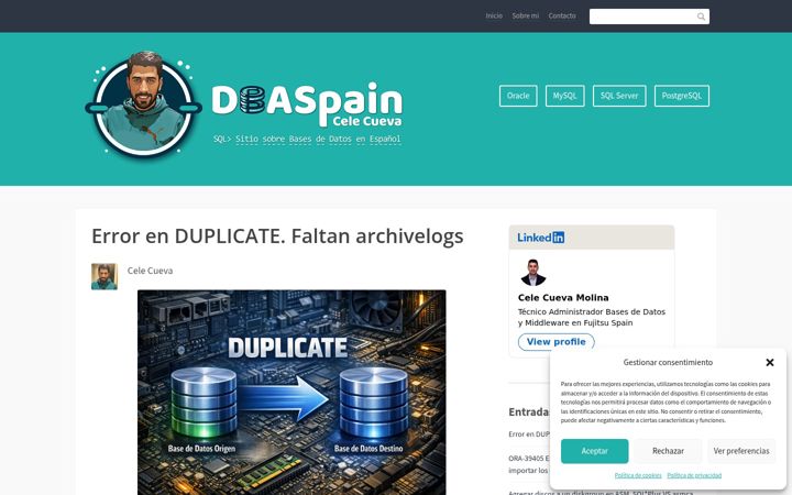 Screenshot of dbaspain.com