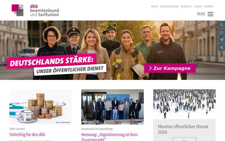 Screenshot stránky dbb.de