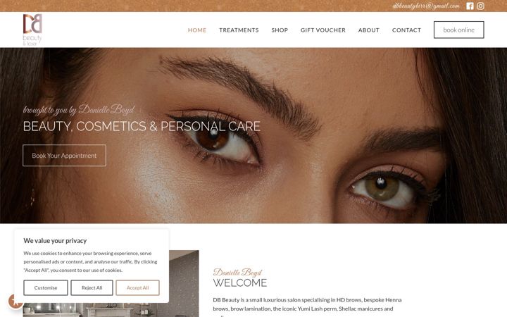 Screenshot di dbbeauty.ie