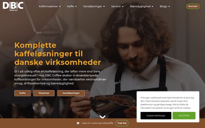Screenshot of dbccoffee.dk
