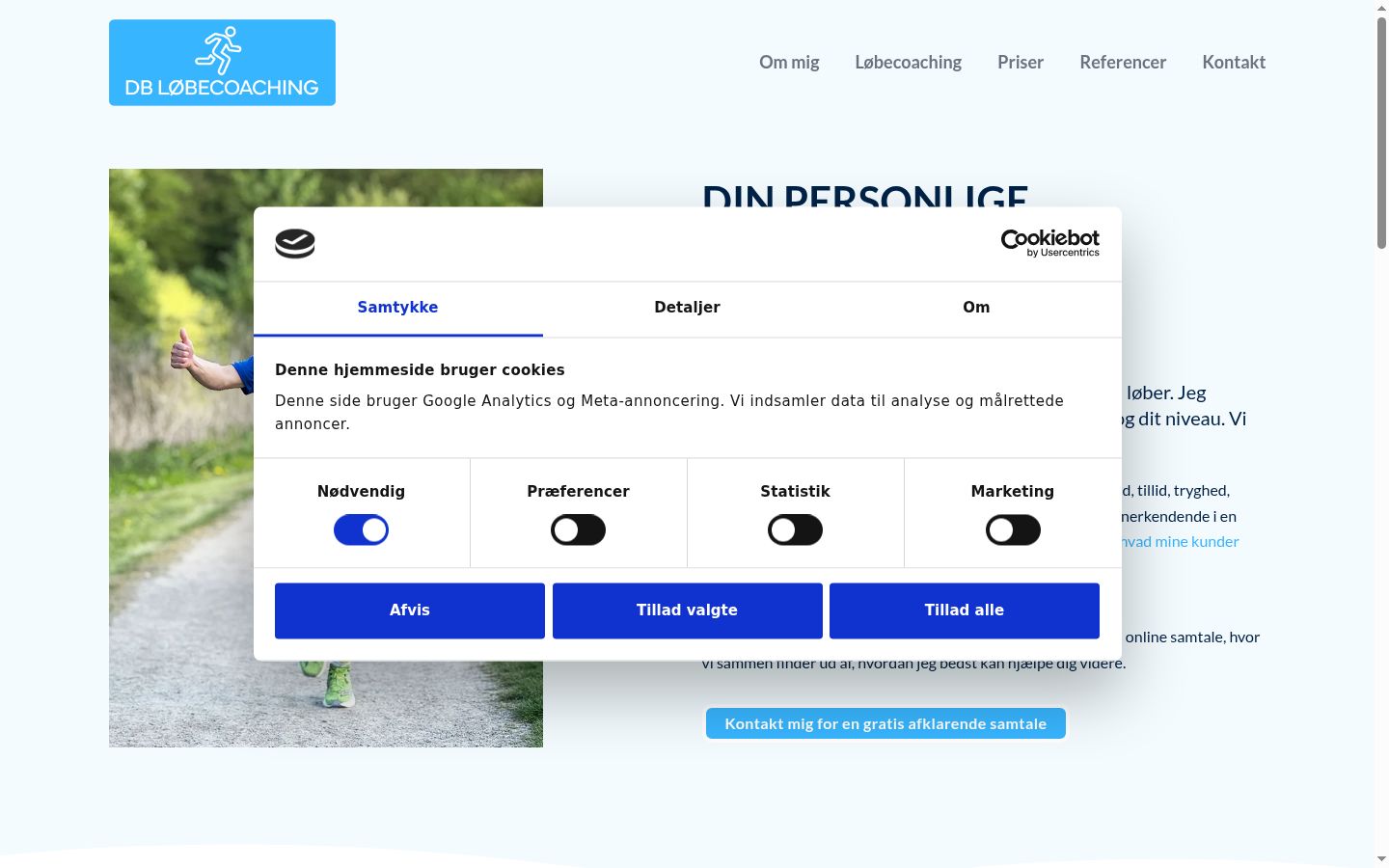 Képernyőkép a bármilyen interakció előtt megjelenő hozzájárulási bannerről