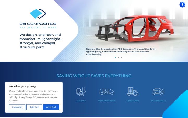 Screenshot of dbcomposites.com