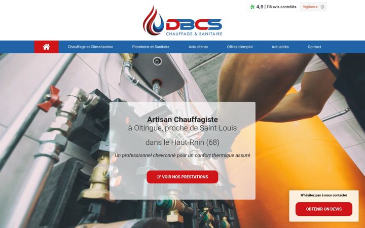Screenshot ta' dbcschauffage.fr