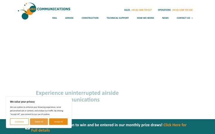 Screenshot of dbdcommunications.co.uk