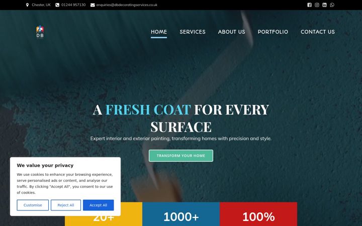 Screenshot of dbdecorservices.co.uk