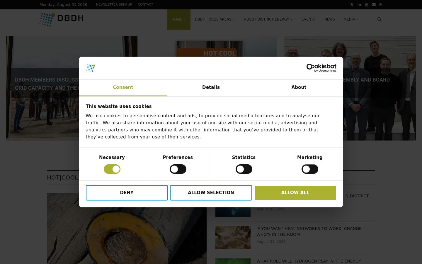 Screenshot del banner di consenso mostrato prima di qualsiasi interazione