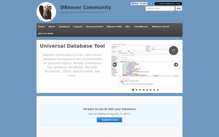 Képernyőkép: dbeaver.io