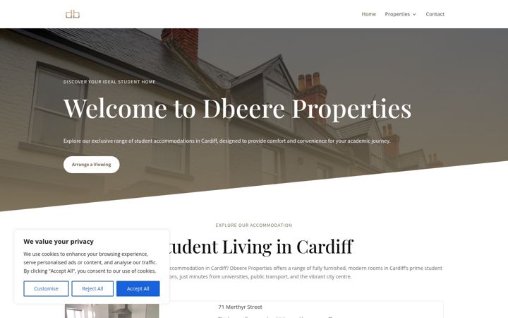 Screenshot of dbeereproperties.com