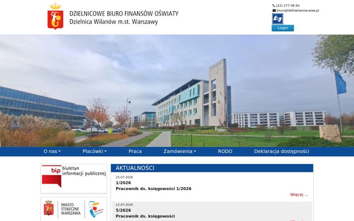 Screenshot of dbfowilanow.waw.pl