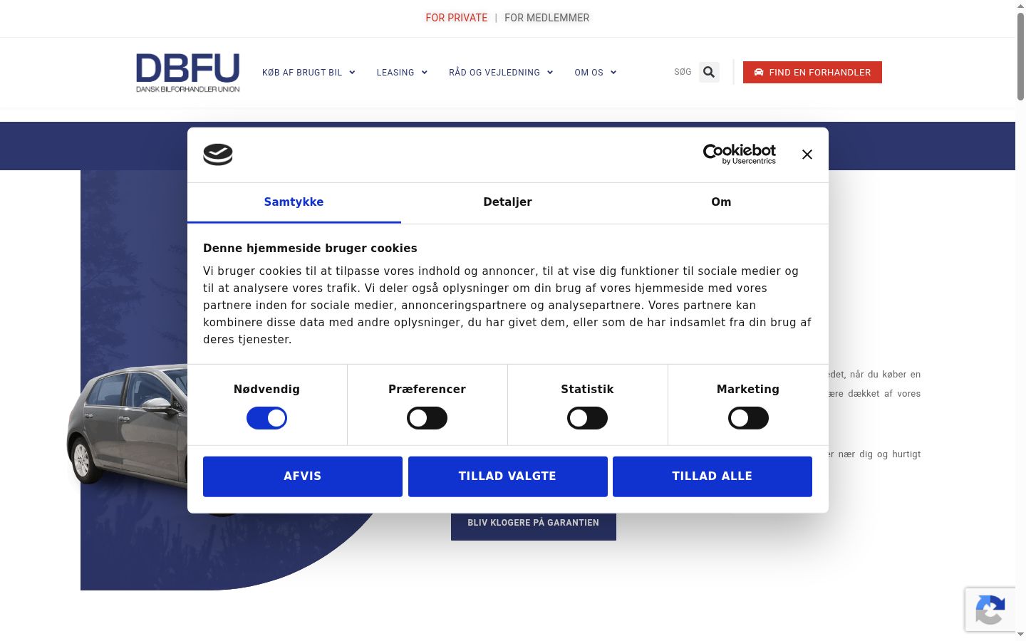 Screenshot of the consent banner shown before any interaction