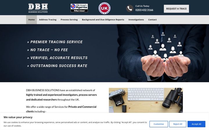 Screenshot of dbhbusinesssolutions.com
