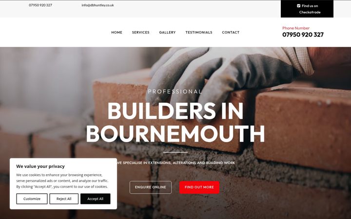 Screenshot of dbhuntley.co.uk