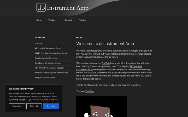 Screenshot of dbinstrumentamp.com