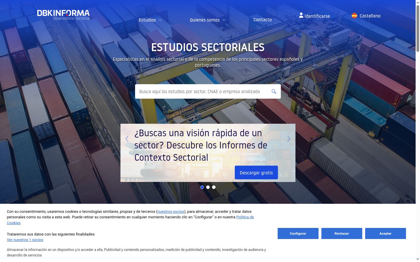 Screenshot del banner di consenso mostrato prima di qualsiasi interazione