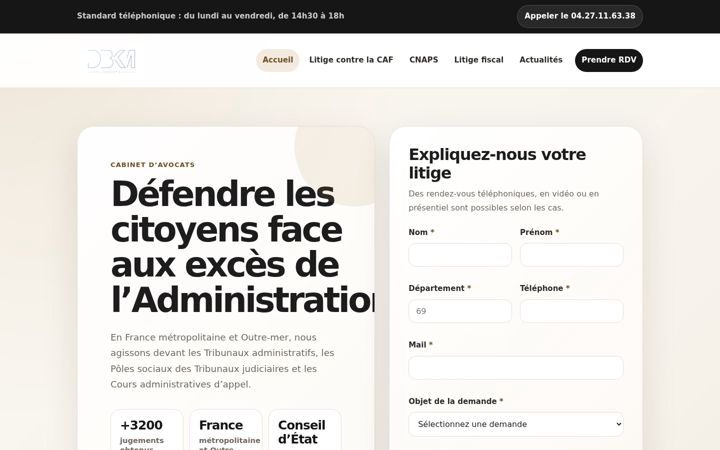 Screenshot of dbkm-avocats.com