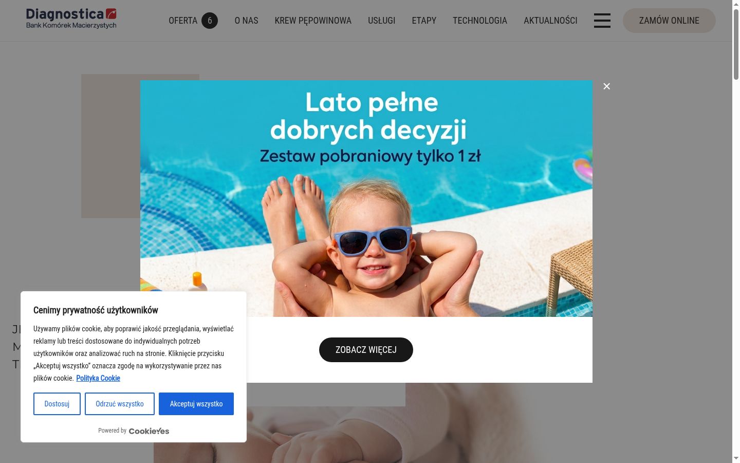Screenshot του banner συγκατάθεσης που εμφανίστηκε πριν από οποιαδήποτε αλληλεπίδραση
