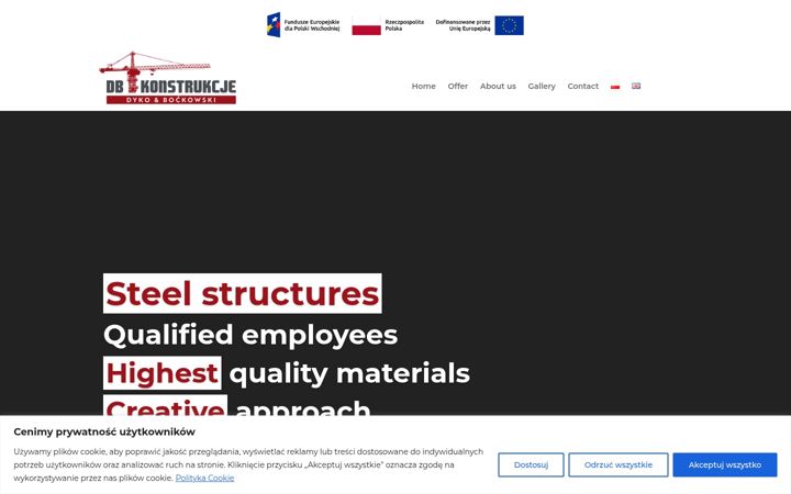Screenshot of dbkonstrukcje.pl