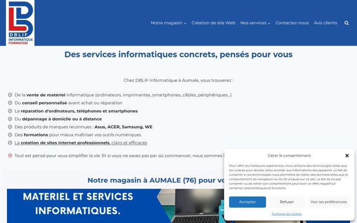 Screenshot ta' dblifinformatique.fr