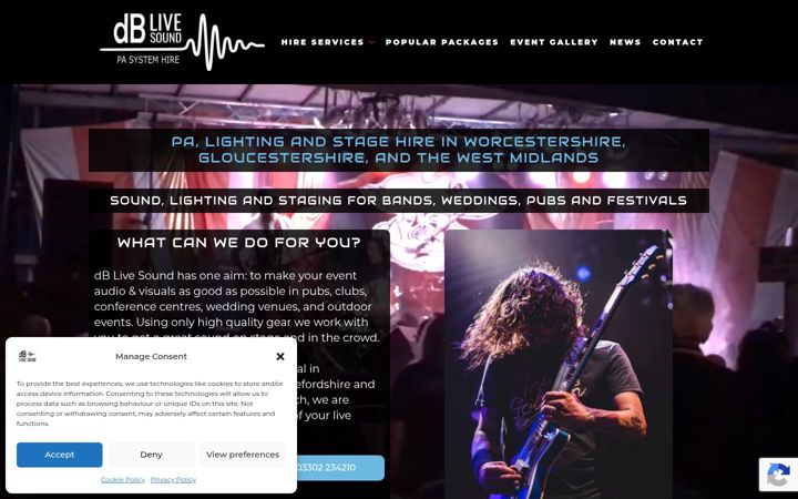 Screenshot of dblivesound.co.uk