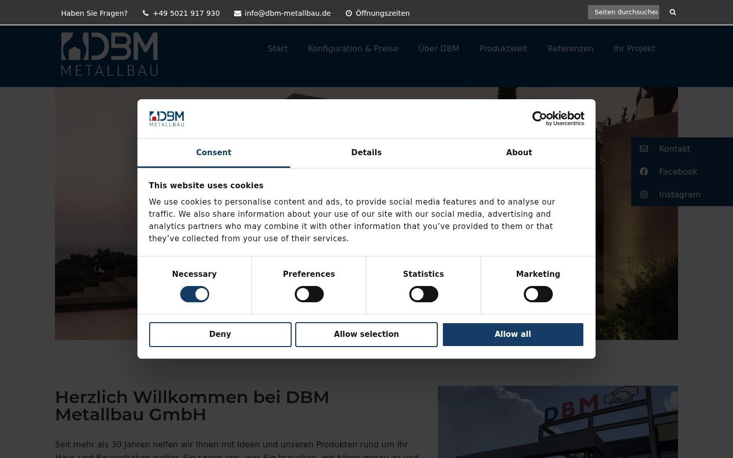 Screenshot of the consent banner shown before any interaction