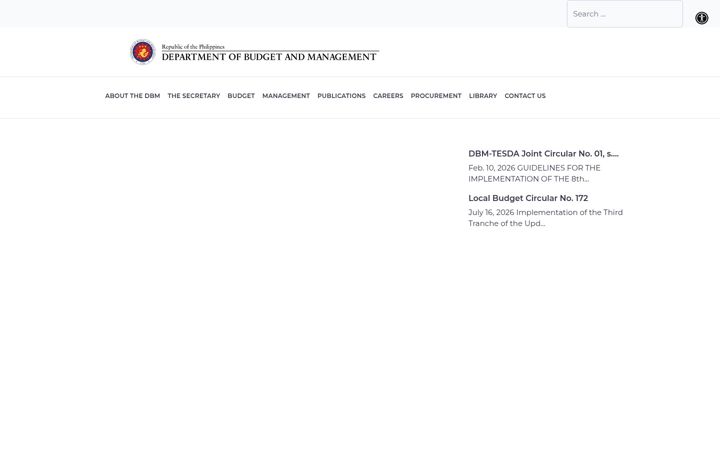 Screenshot of dbm.gov.ph