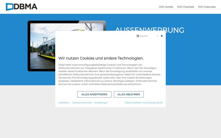 Screenshot of dbma.de
