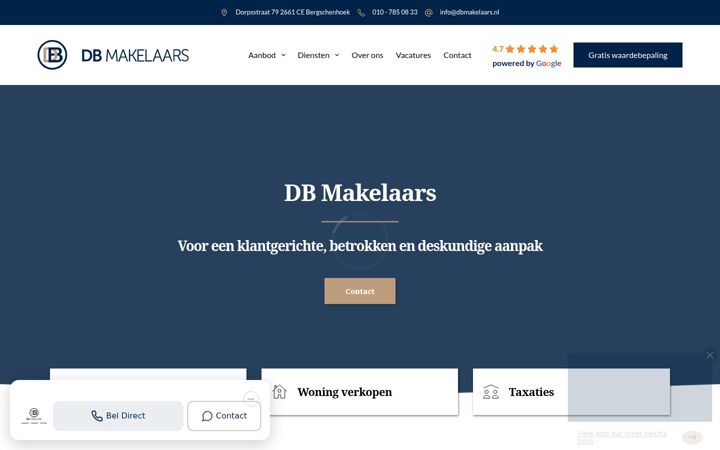 Screenshot van dbmakelaars.nl