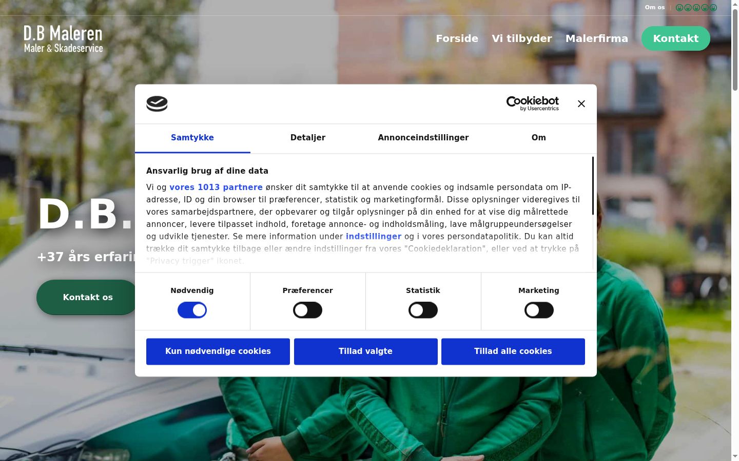 Screenshot del banner di consenso mostrato prima di qualsiasi interazione