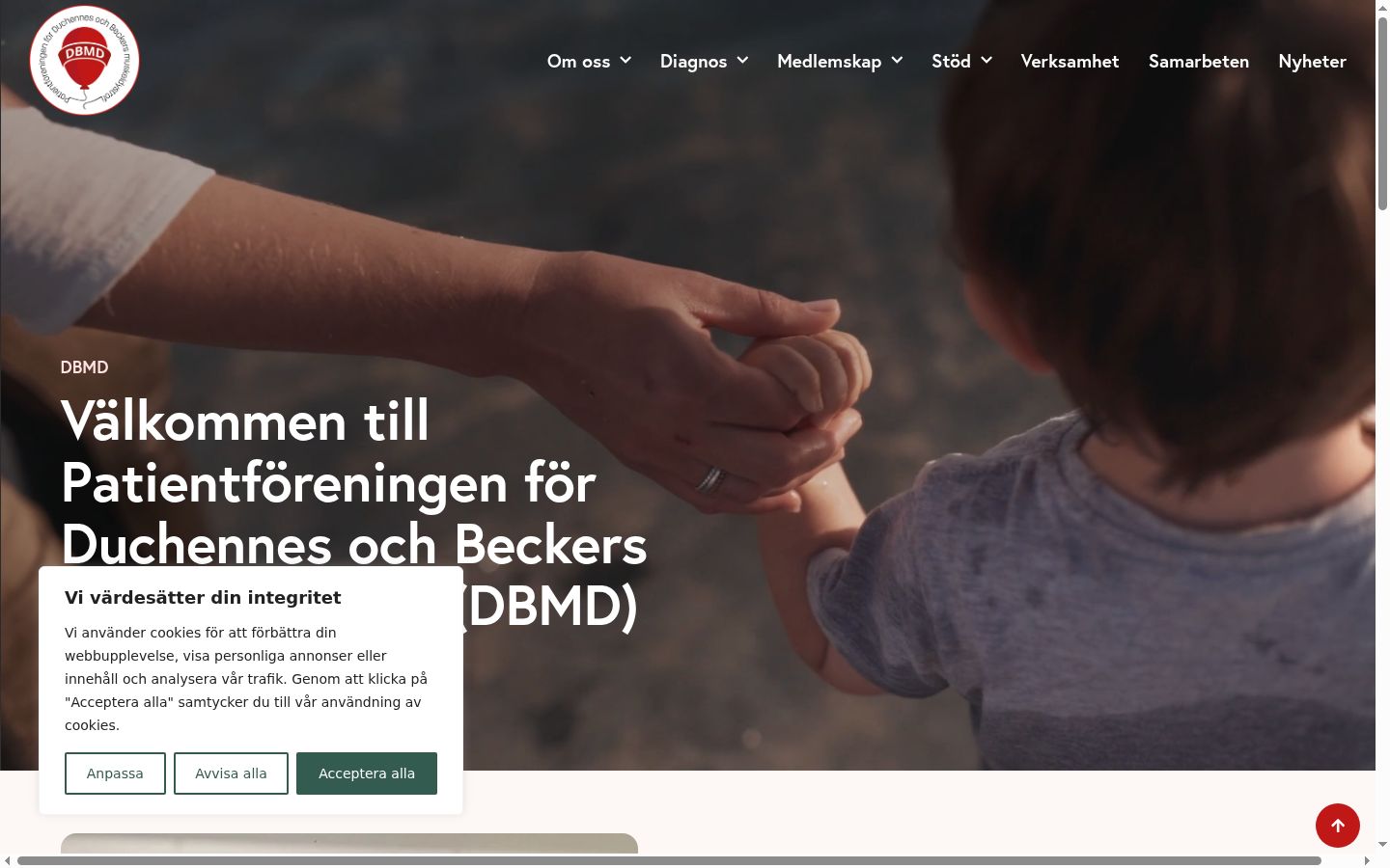 Screenshot del banner di consenso mostrato prima di qualsiasi interazione