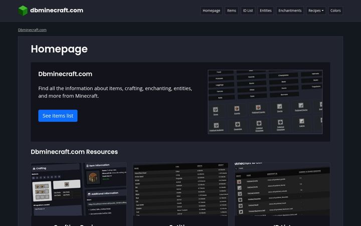 Screenshot of dbminecraft.com