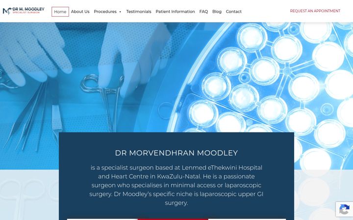 Ekrānuzņēmums no dbnsurgeon.co.za